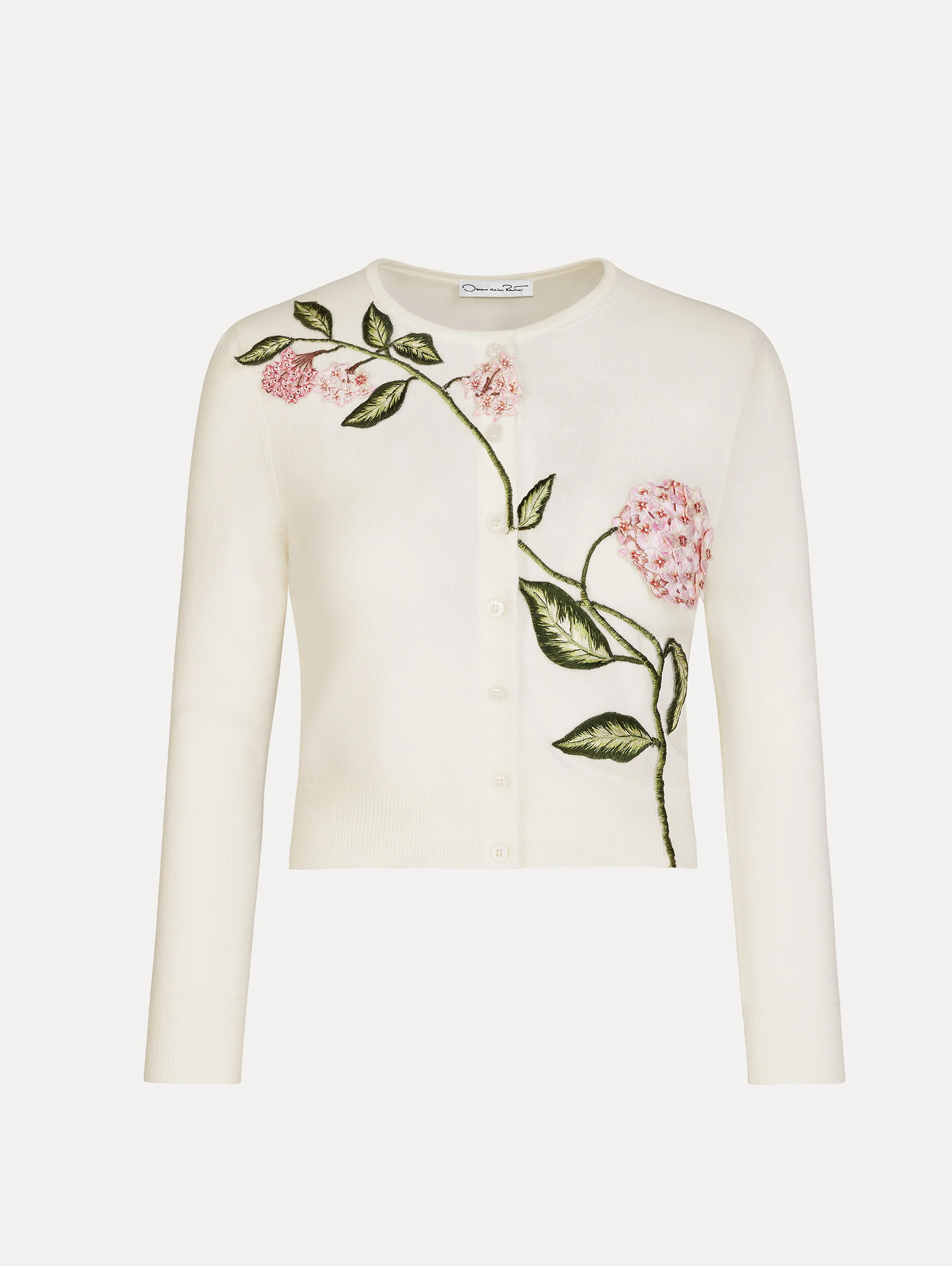 Porcelain Flower Threadwork Cropped Cardigan